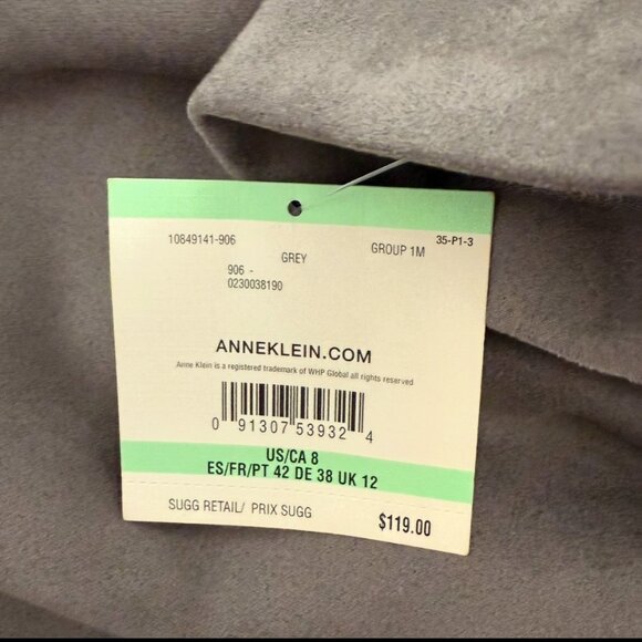 Anne Klein Women's Gray Faux Suede/Felt Midi Sheath Dress Sz 8 NWT - Picture 11 of 13